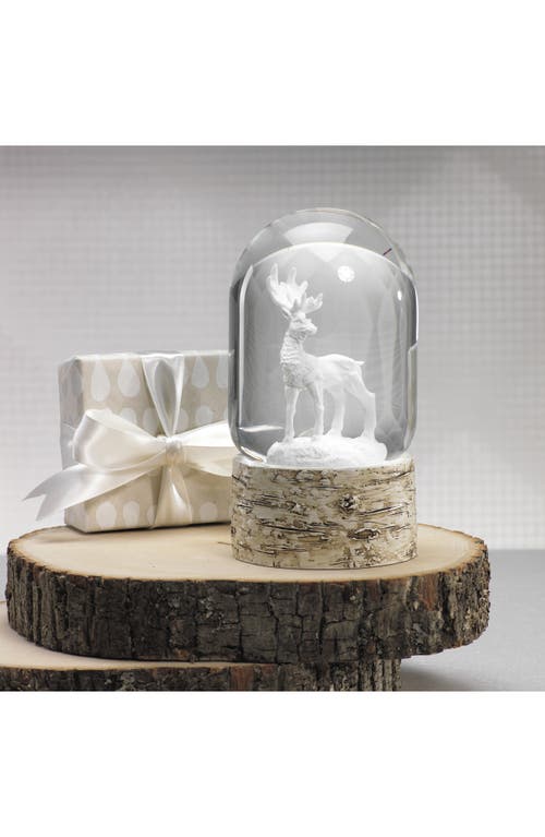 Zodax Sculpted Moose Snow Globe In White