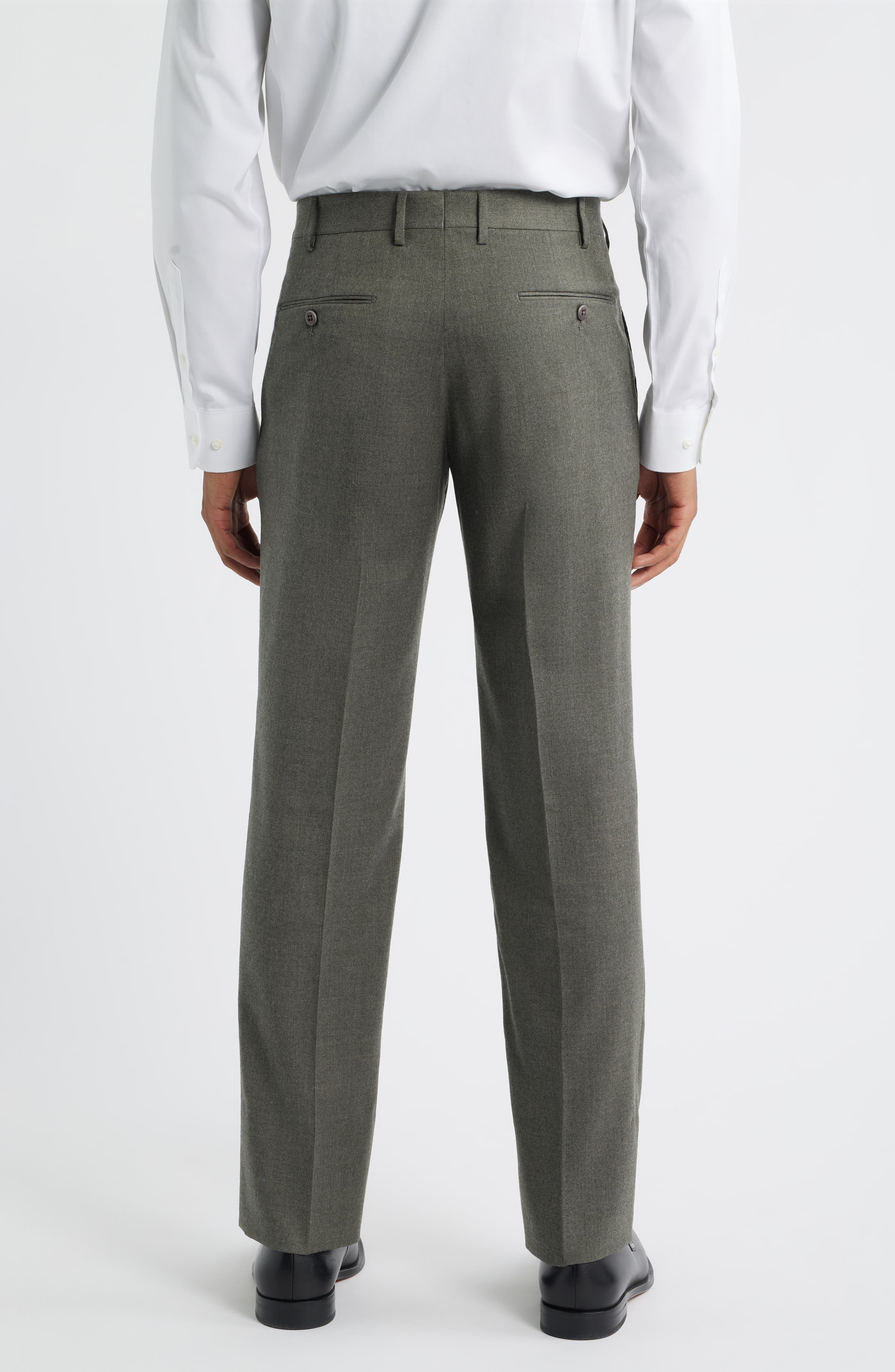 Parker Flat Front Stretch Wool Flannel Trousers - image 4