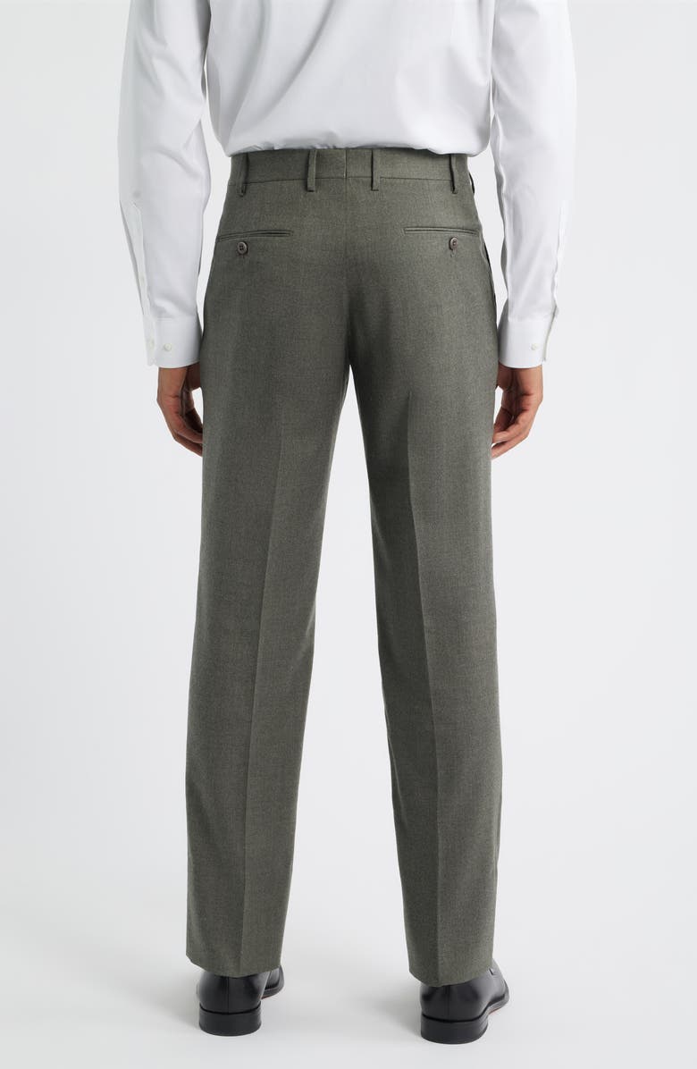 Zanella Parker Flat Front Stretch Wool Flannel Trousers, Alternate, color, Sage