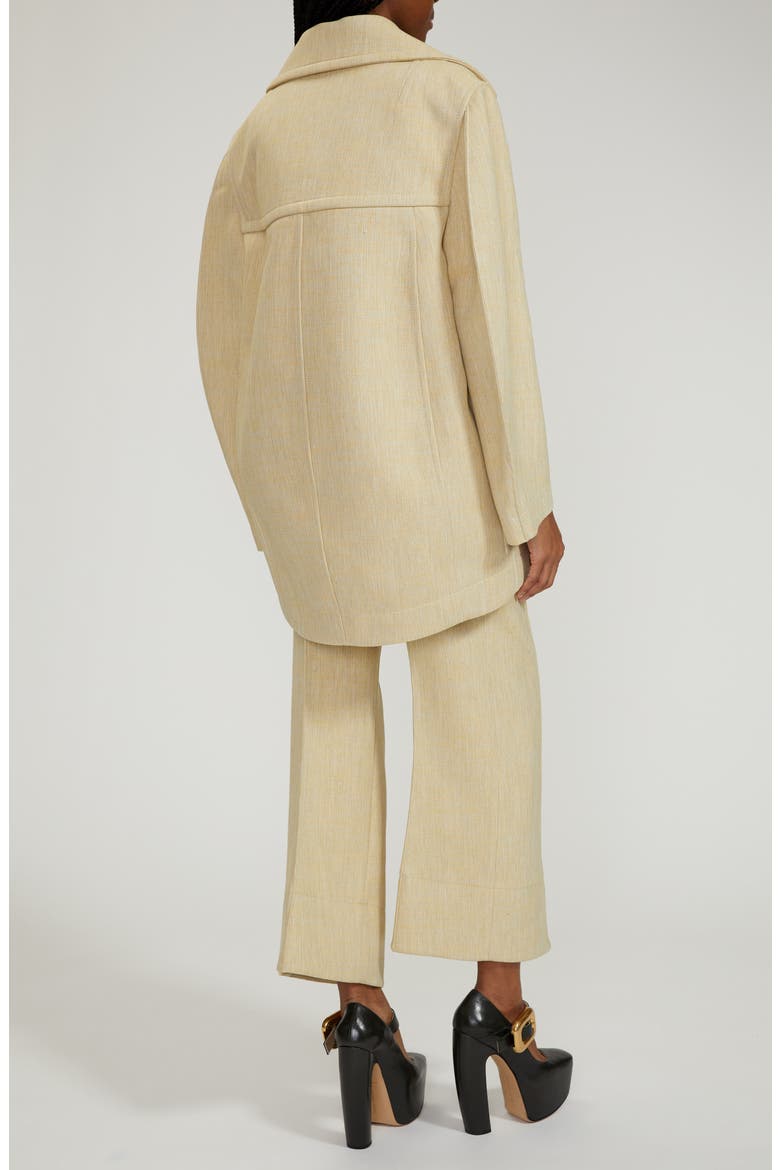 Structured Curved Back Coat, Alternate, color, OATMEAL MELANGE