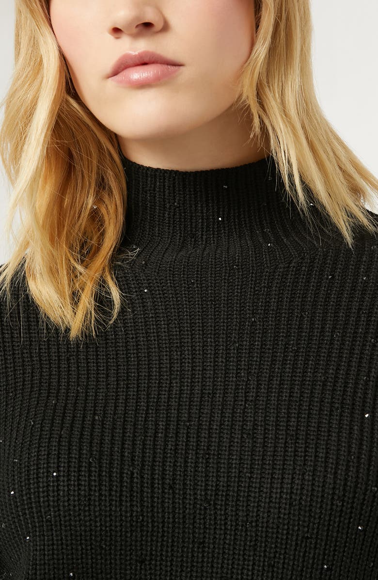 Marina Rinaldi Kastel Rhinestone Detail Virgin Wool Blend Turtleneck Sweater, Alternate, color, 