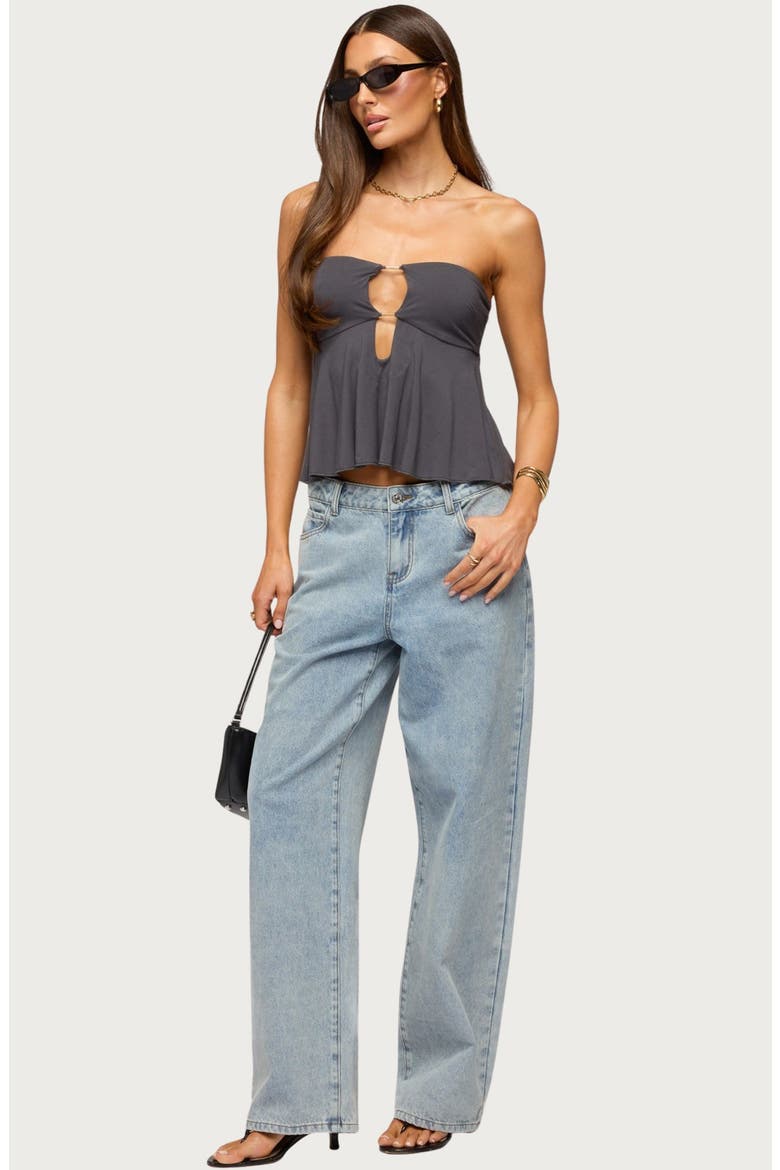 Nikita Strapless Cutout Top, Alternate, color, GRAY