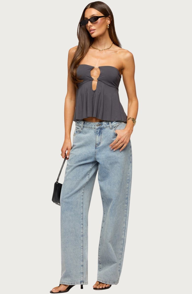 EDIKTED Nikita Strapless Cutout Top, Alternate, color, 