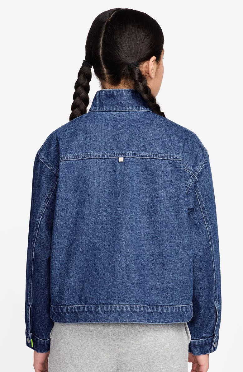 Nike Kids' Windrunner Denim Jacket, Alternate, color, Mystic Navy/ Coastal Blue