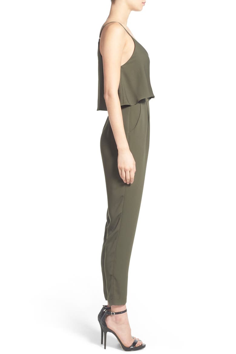 ASTR Popover Bodice Crop Jumpsuit, Alternate, color, OLIVE