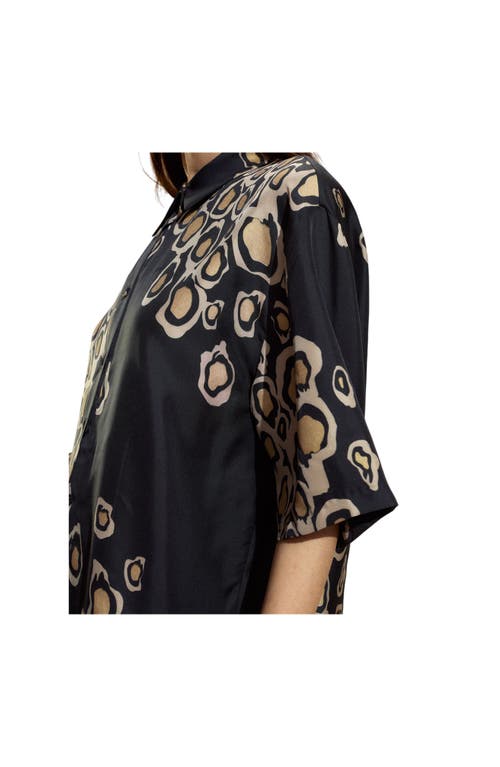 Cynthia Rowley Amalfi Camp Shirt In Black