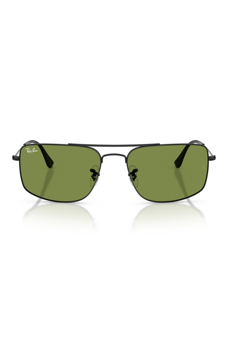 Explorer 3 59mm Square Sunglasses, Main, color, BLACK / GREEN