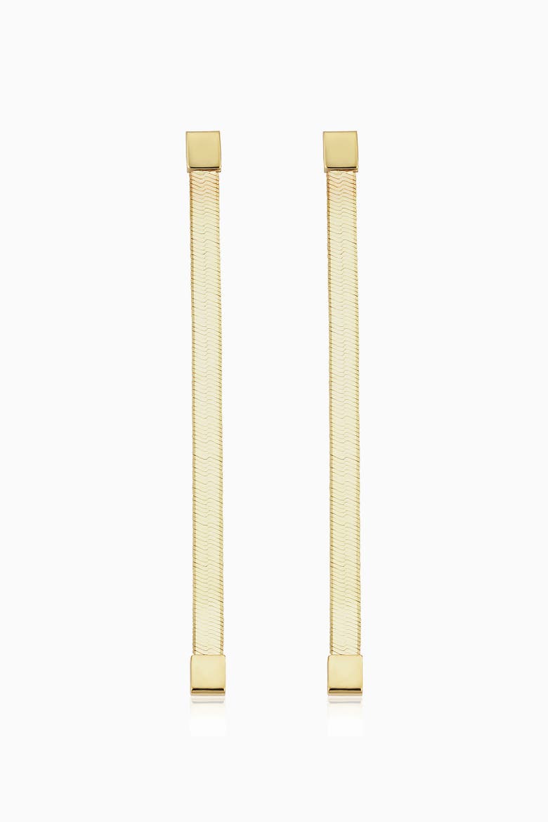 14K Yellow Gold Park Avenue Herringbone Drop Earrings, Main, color, Yellow Gold