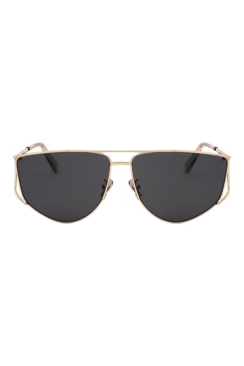 64mm Rectangle Sunglasses, Main, color, GOLD