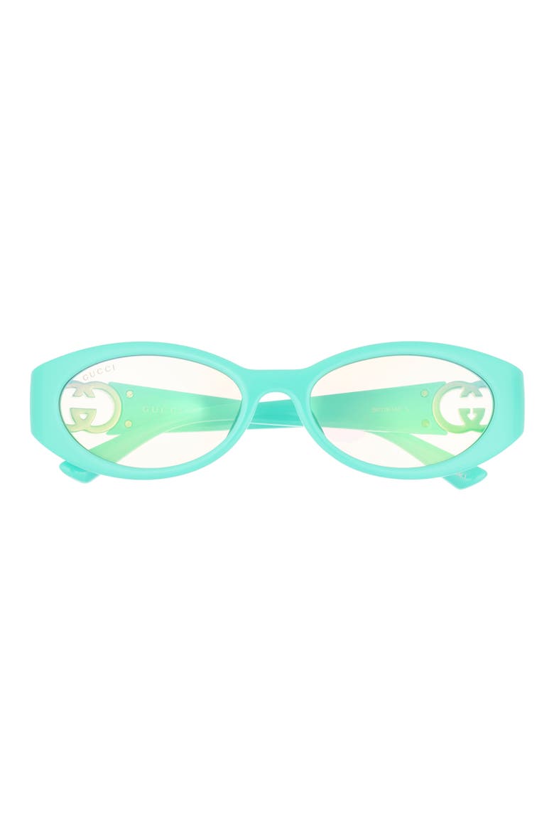 56mm Oval Blue Light Blocking Glasses, Main, color, LIGHT BLUE LIGHT BLUE PINK