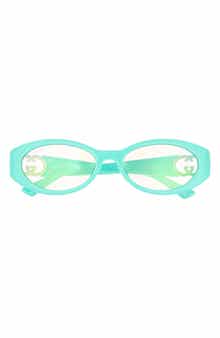Gucci 56mm Oval Blue Light Blocking Glasses