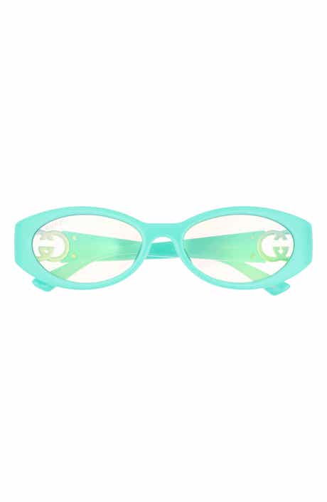 Gucci 56mm Oval Blue Light Blocking Glasses
