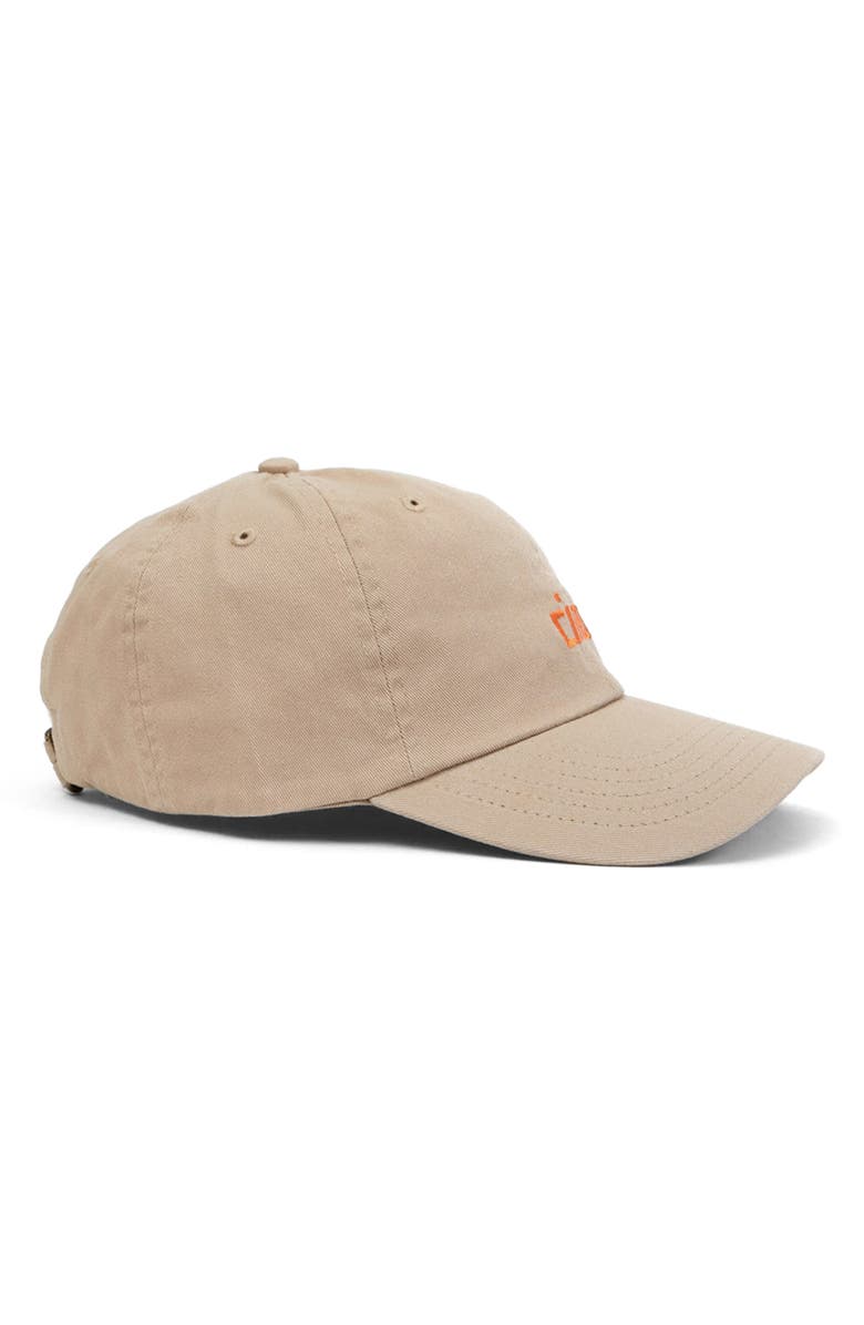 Clare V. Cotton Adjustable Baseball Cap, Alternate, color, Khaki W/ Faded Tangerine