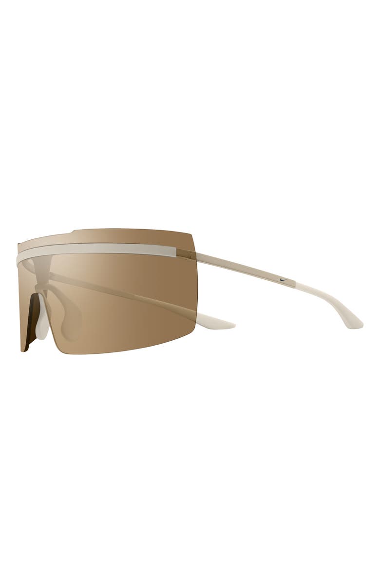 Nike Echo Shield 67mm Sunglasses, Alternate, color, Matte Coconut Milk / Gold Mir