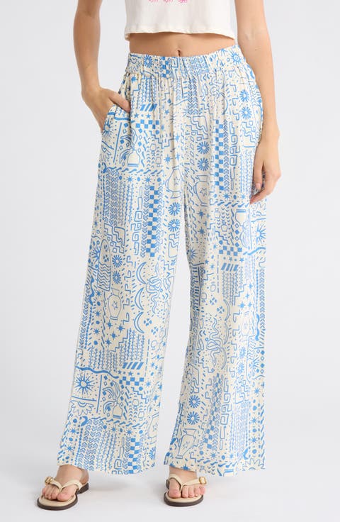 Follow Me Print Wide Leg Pants