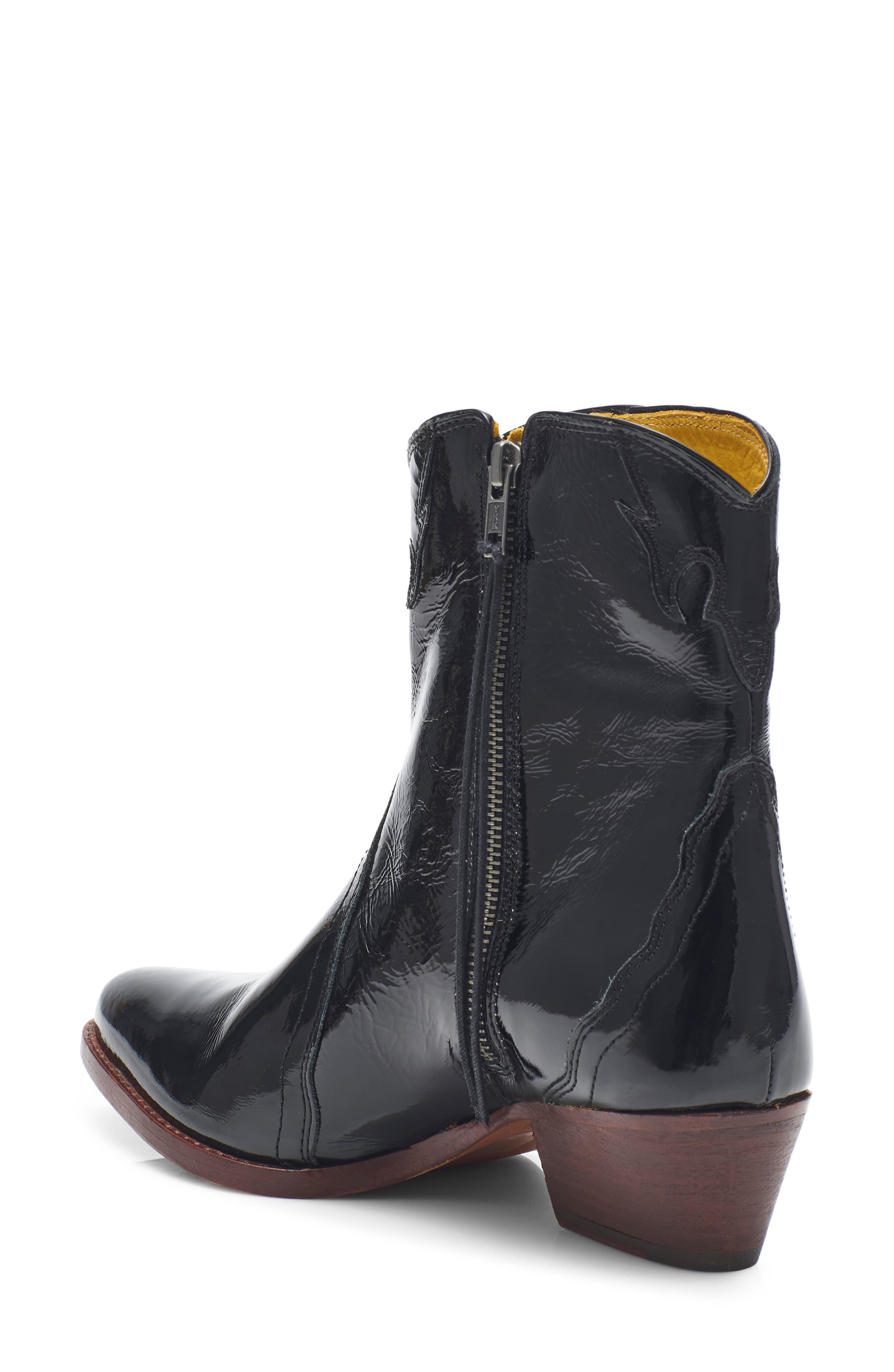 New Frontier Western Bootie, Alternate, color, BLACK LEATHER