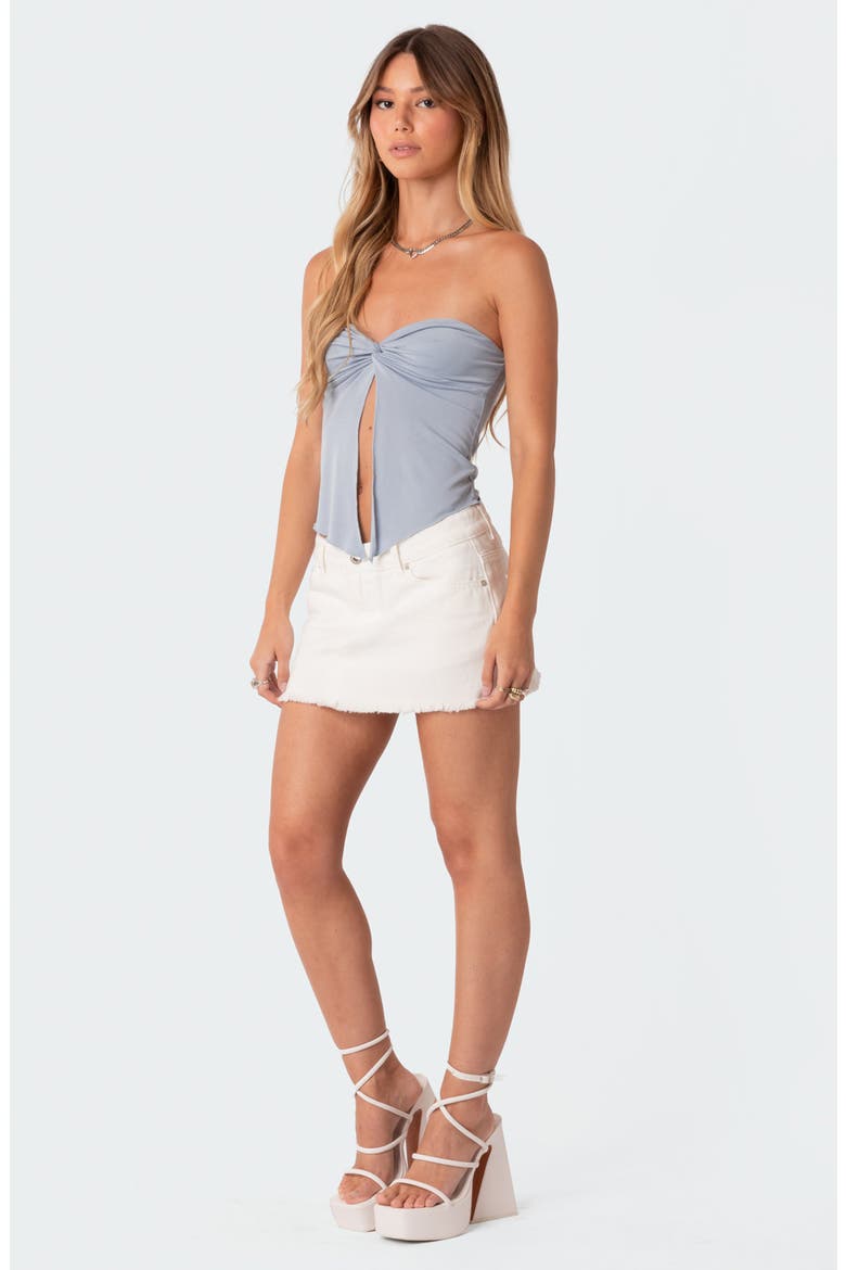 Twist Split Front Tube Top, Alternate, color, BLUE