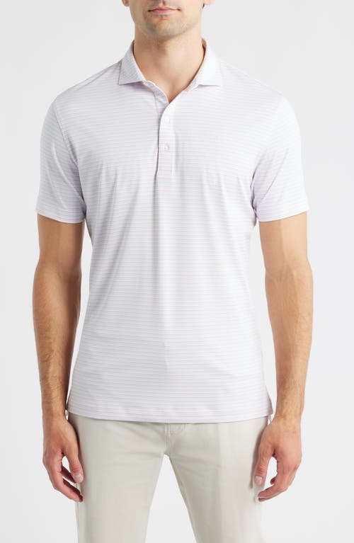 Johnnie-o Rex Stripe Performance Jersey Polo In White