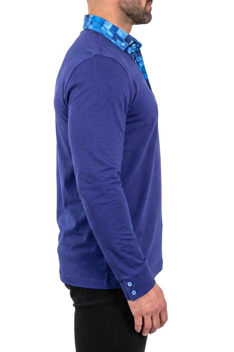 Newton Long Sleeve Polo, Alternate, color, BLUE