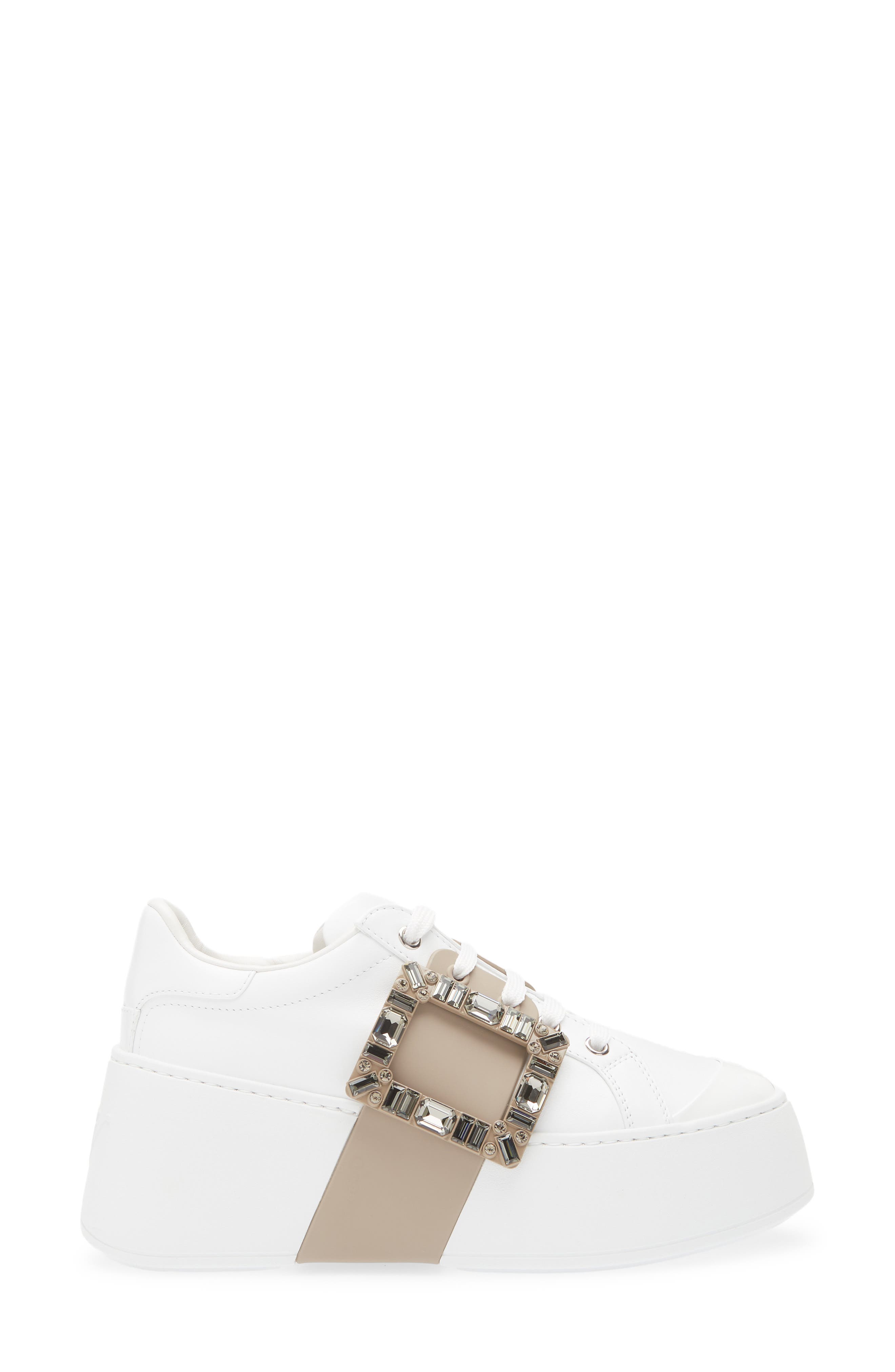 Roger Vivier Viv Skate Crystal Embellished Platform Sneaker, Alternate, color, Altraversione