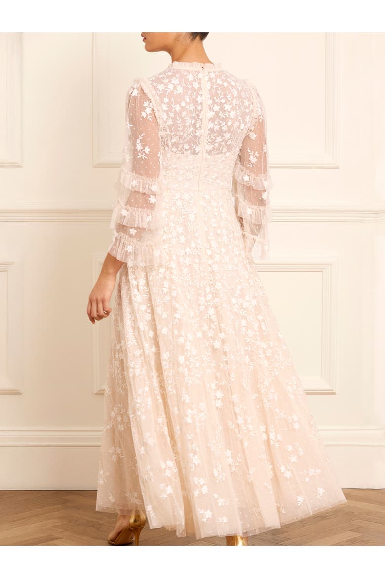 Everett Bloom Round Neck Maxi Dress, Alternate, color, Cream/Cream