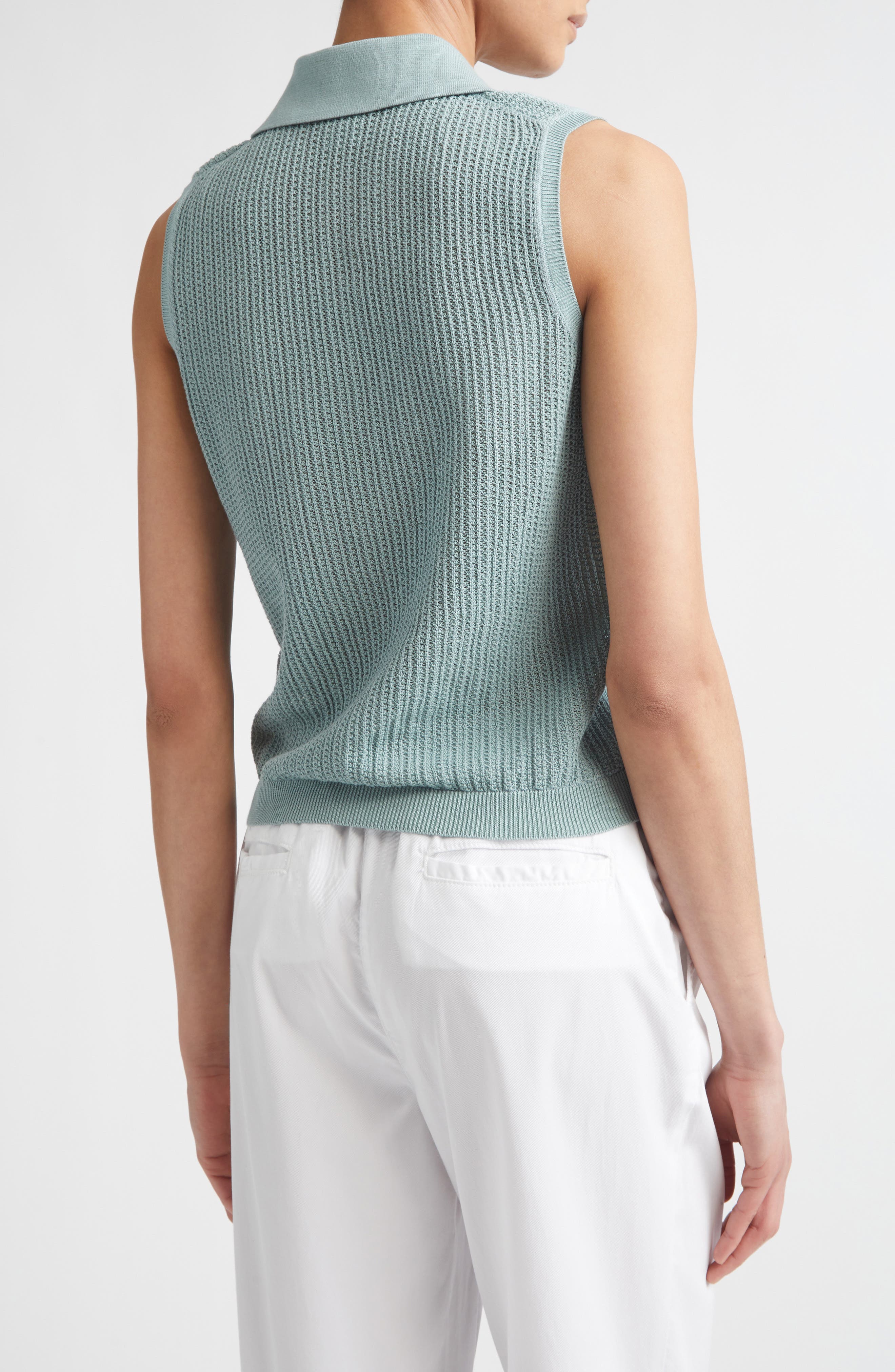 Sleeveless Open Stitch Polo - image 2