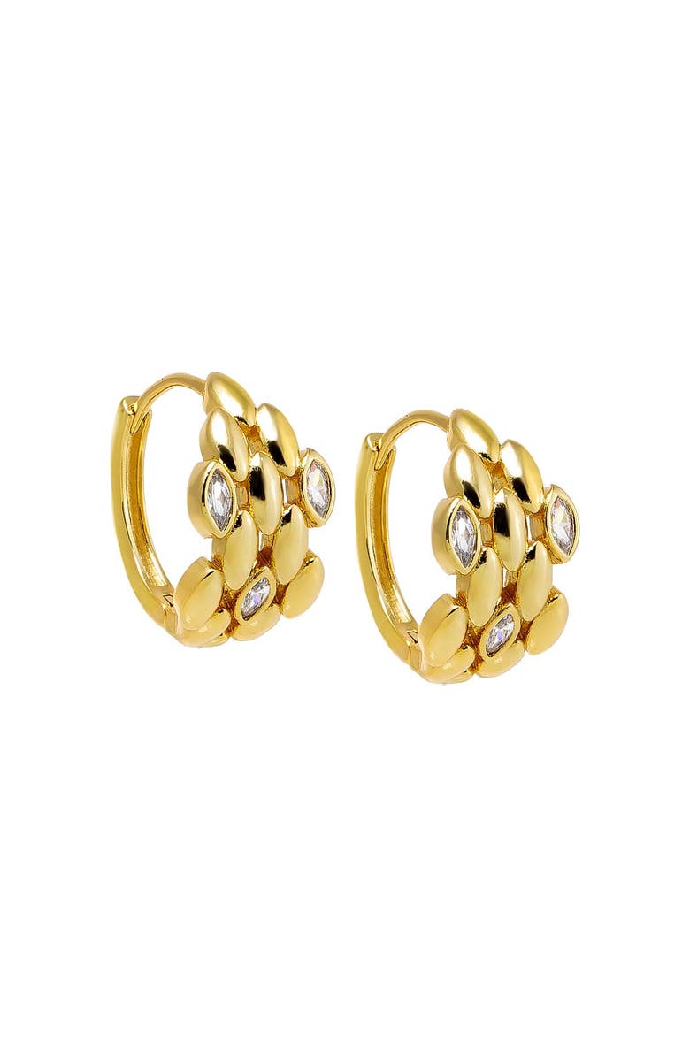 BY ADINA EDEN CZ Scattered Watch Link Huggie Earring, Main, color, 