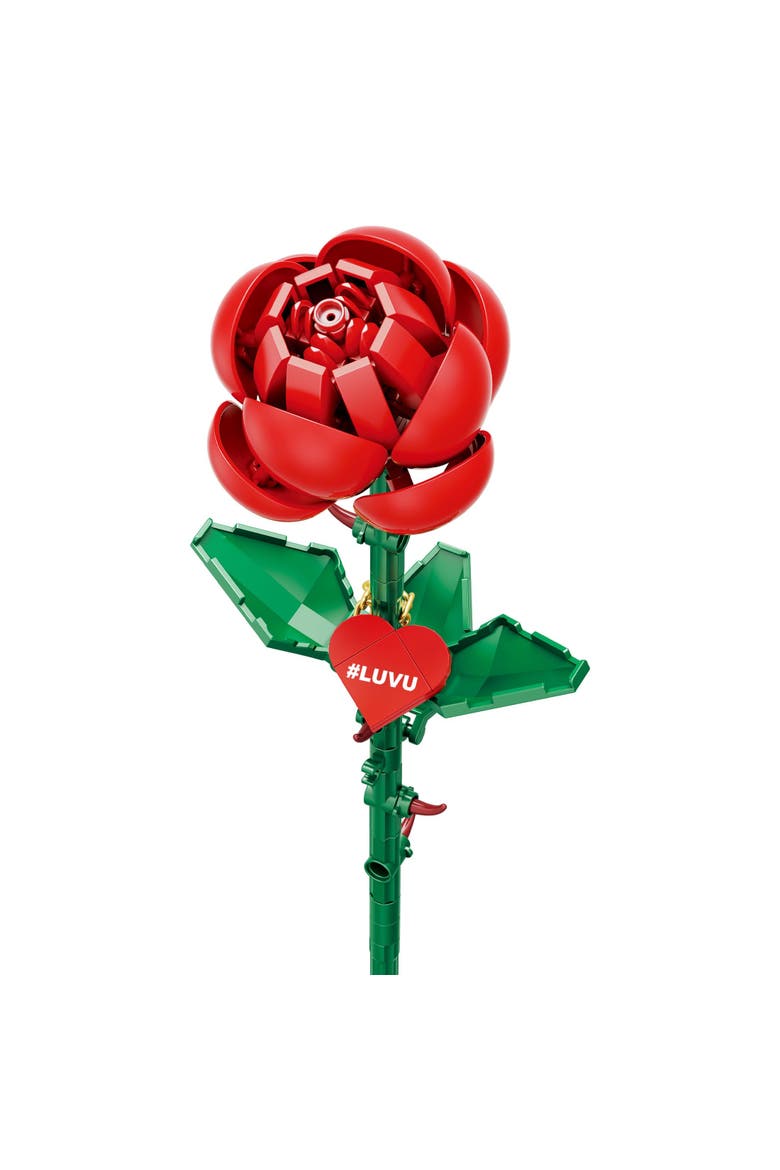 Bricktanicals Red Long Stem Rose Building Set, Alternate, color, Pink