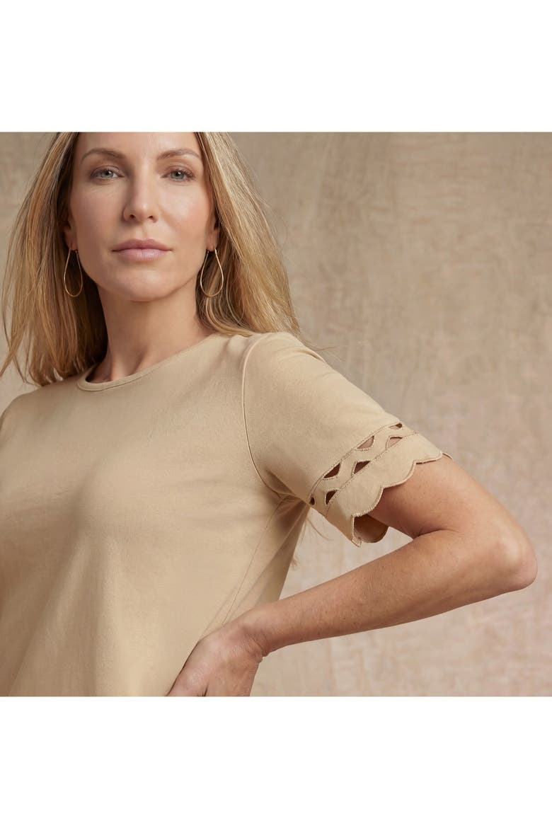 Scallop Trim Tee, Alternate, color, NEW KHAKI