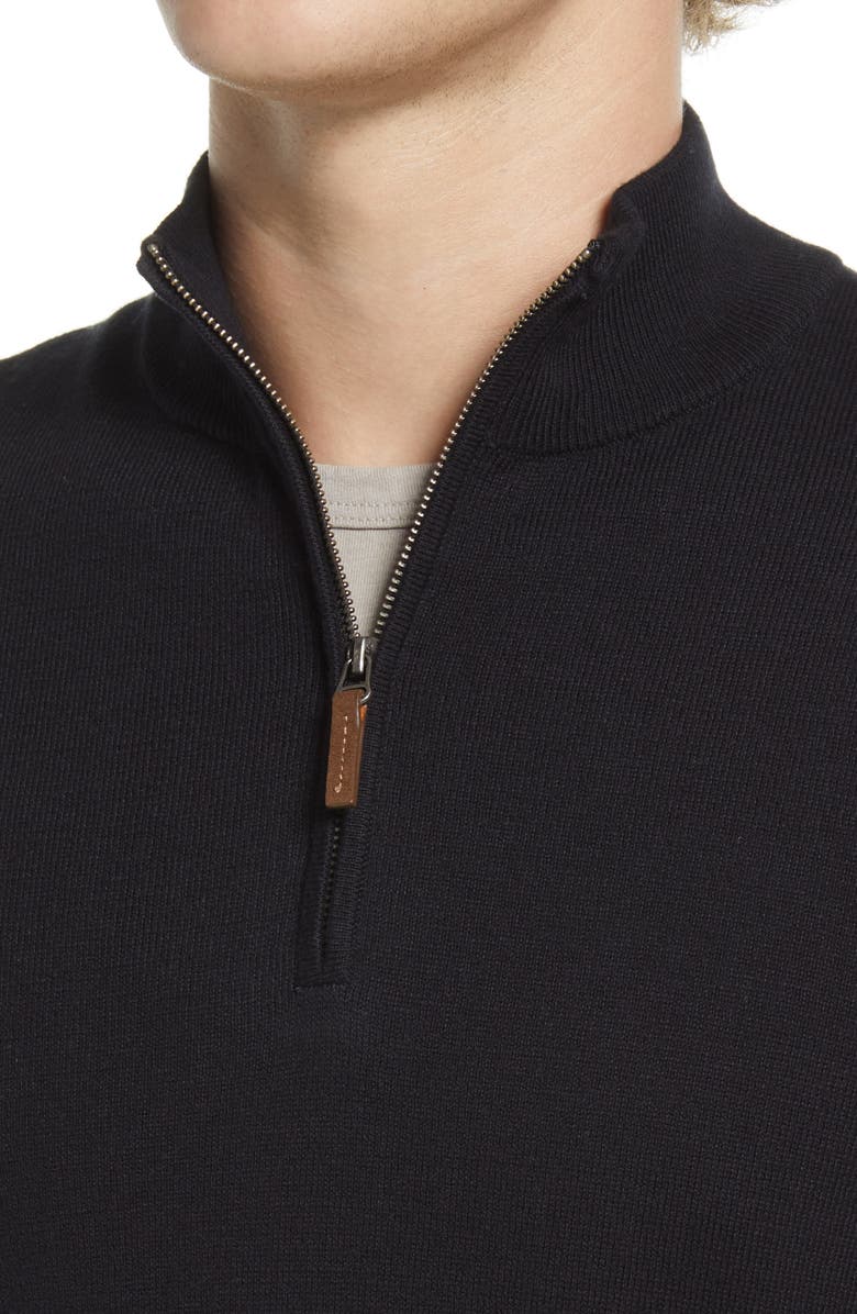 Nordstrom Half Zip Cotton & Cashmere Pullover Sweater, Alternate, color,