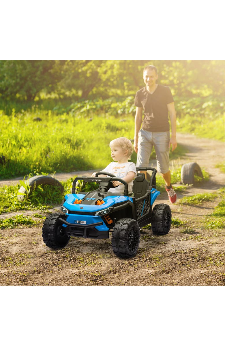 Qaba 12V Kids Ride On Truck w/ Remote Control, 4-Wheel Suspension, Alternate, color, Blue