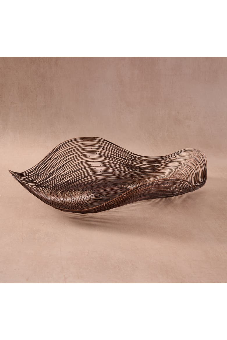 Lahar Wavy Wire Bowl, Main, color, Brown