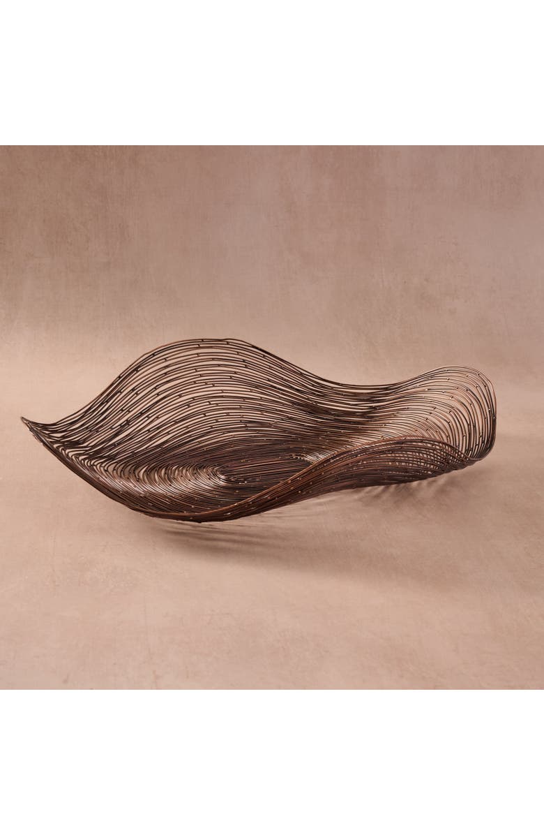 Ten Thousand Villages Lahar Wavy Wire Bowl, Main, color,