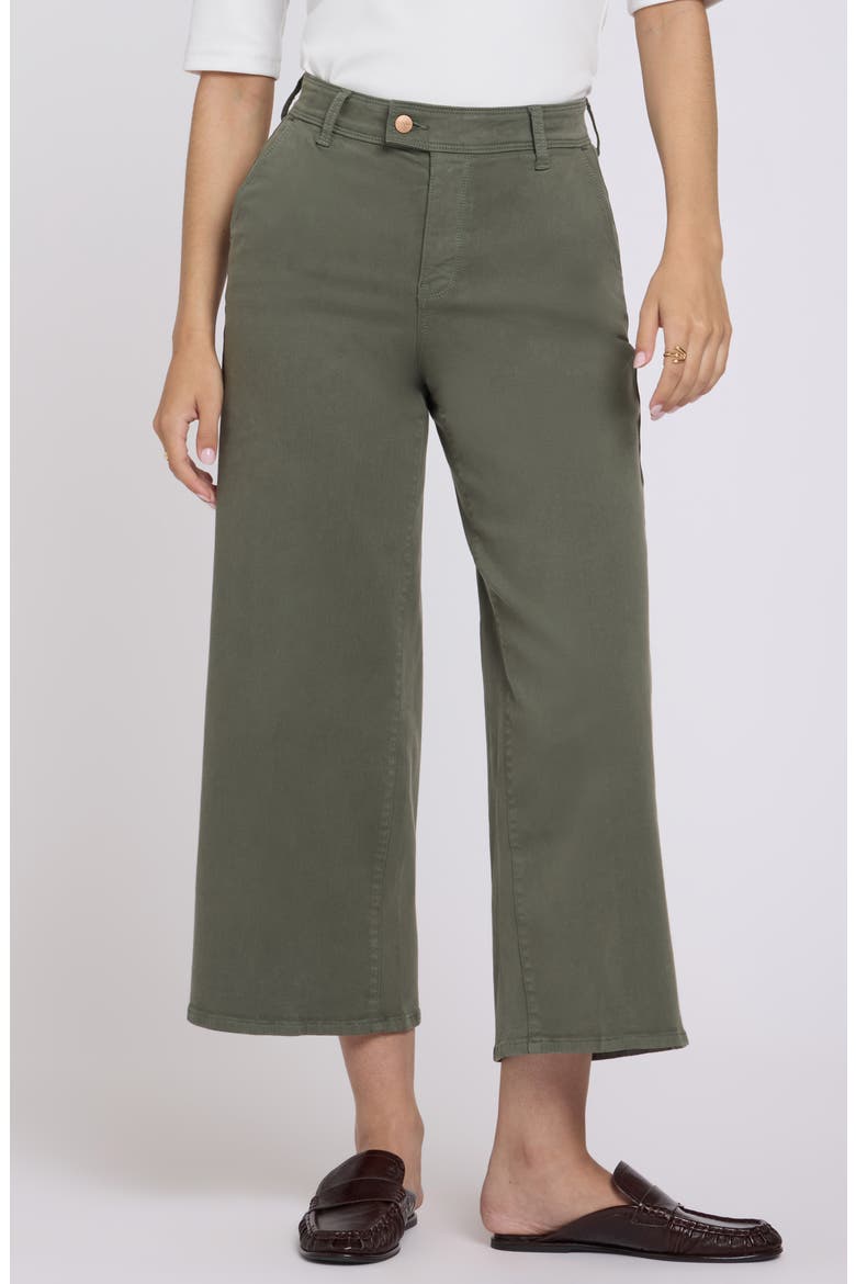 Mona High Waist Ankle Wide Leg Trouser Jeans, Main, color, DESERT GREEN