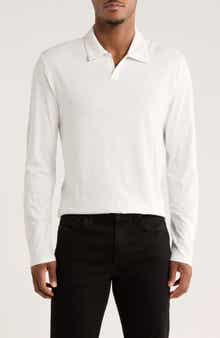 Vince Johnny Collar Long Sleeve Knit Top