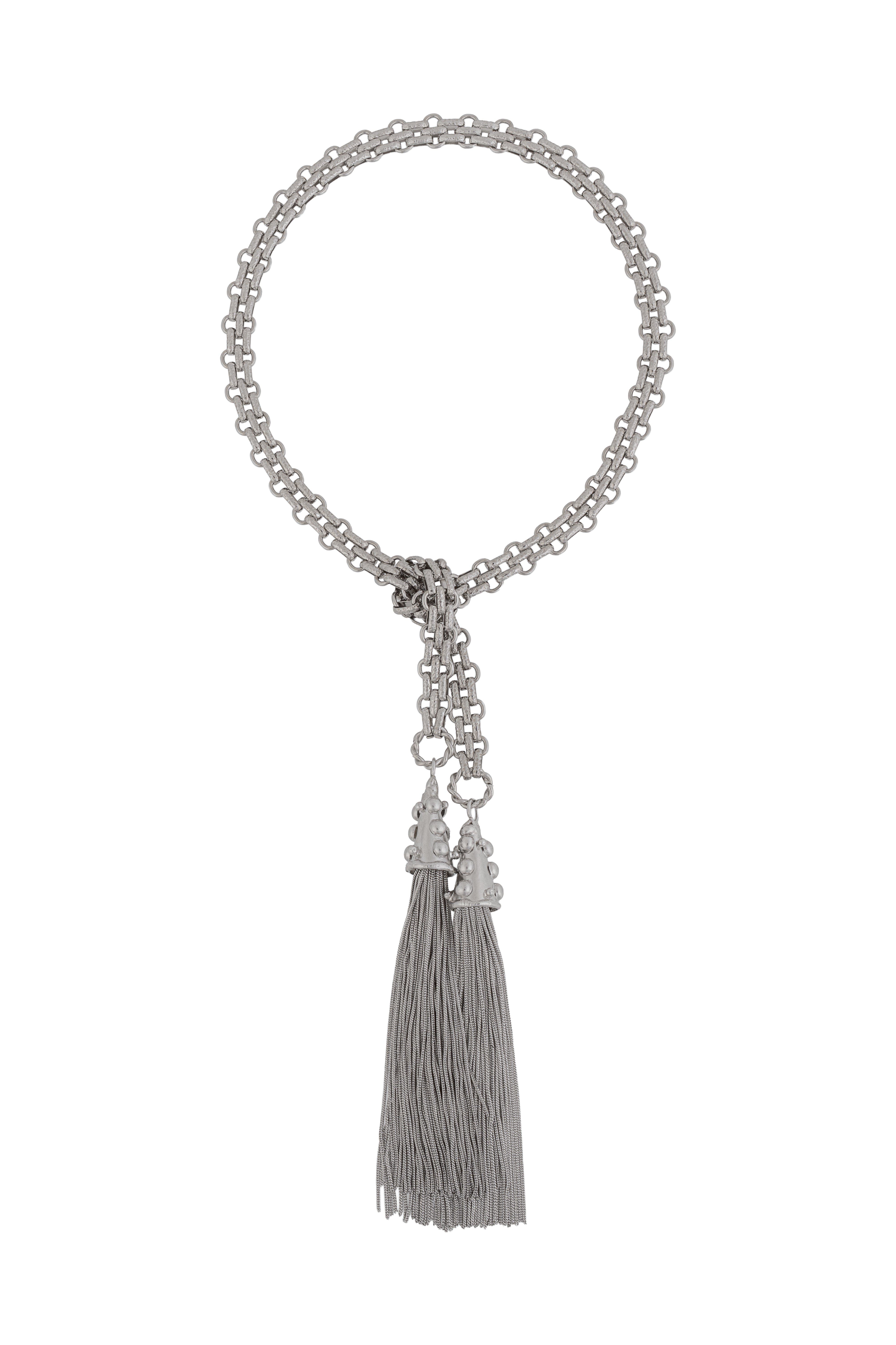 Sylvia Toledano Tie Pendant In Gray