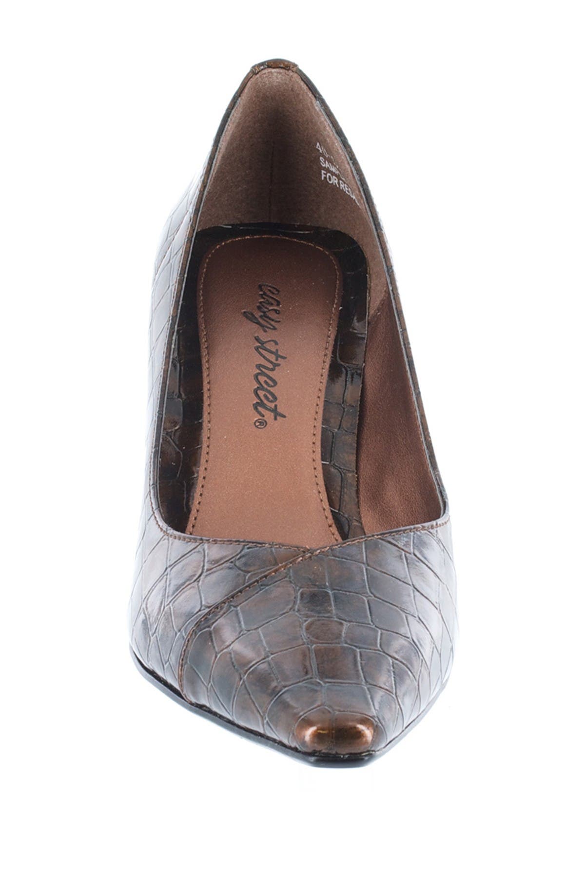 EASY STREET Chiffon Pointed Toe Pump - Multiple Widths Available, Alternate, color, Bronze Patent Croco