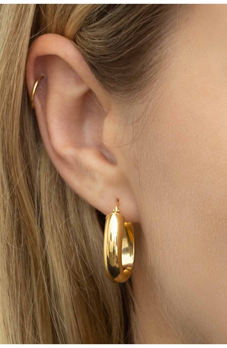 Oradina 14K Yellow Gold High Society Oval Hoops, Alternate, color, Yellow Gold