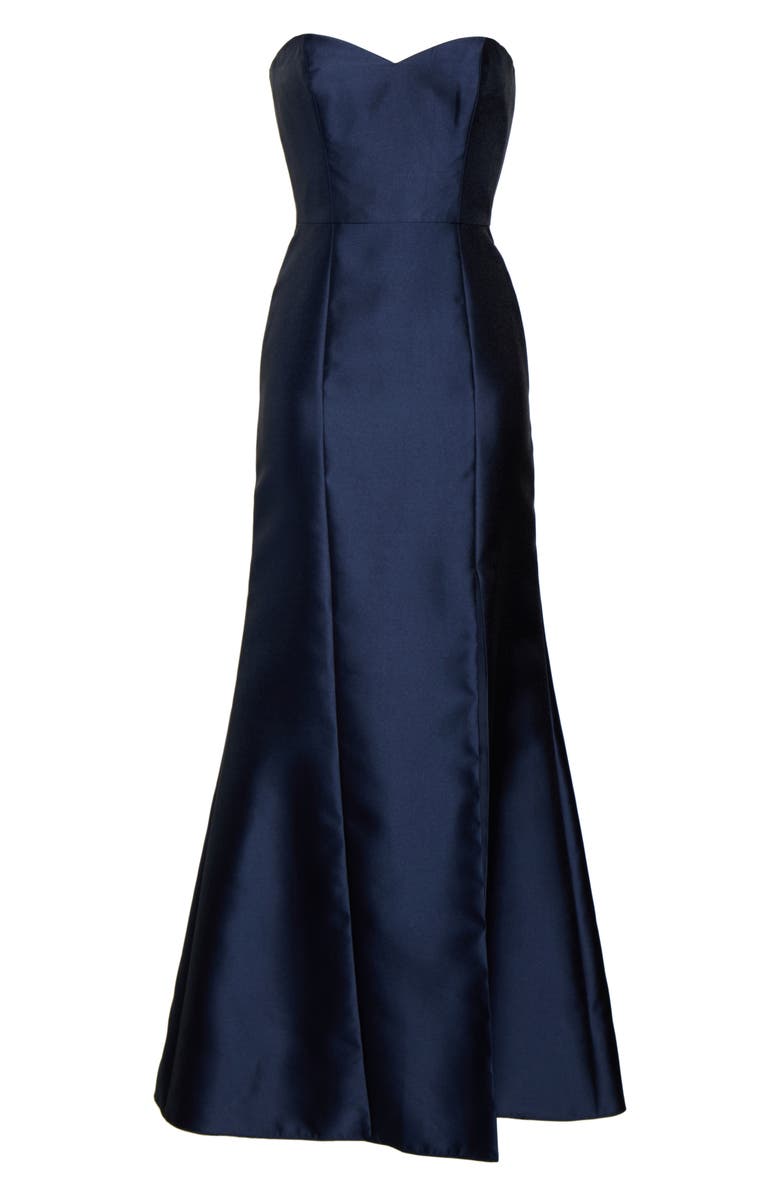 Alfred Sung Strapless Satin Trumpet Gown, Alternate, color,