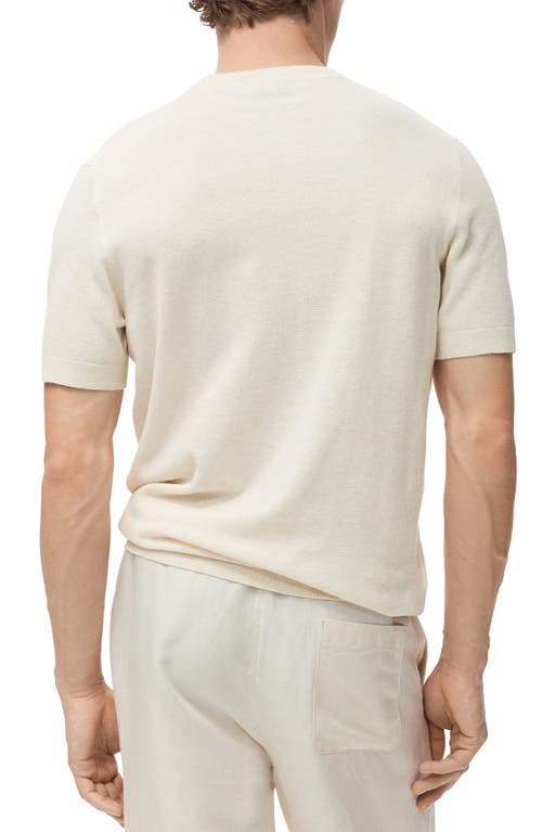 Mango Short Sleeve Cotton Crewneck Sweater In White
