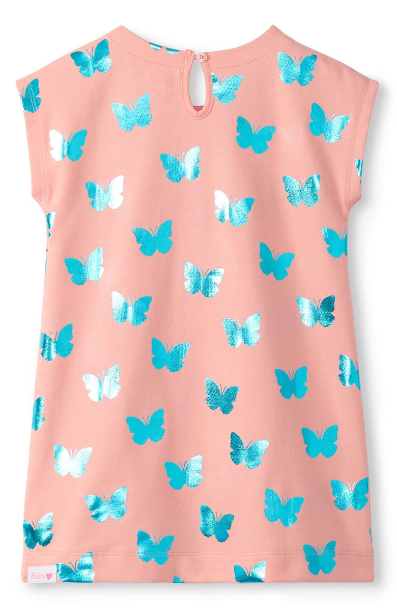 Hatley Kids' Butterfly Print Dress, Alternate, color, Apricot Blush