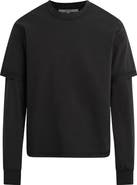 Hudson Jeans Hybrid Layered Long Sleeve Cotton T-Shirt