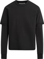 Hudson Jeans Hybrid Layered Long Sleeve Cotton T-Shirt
