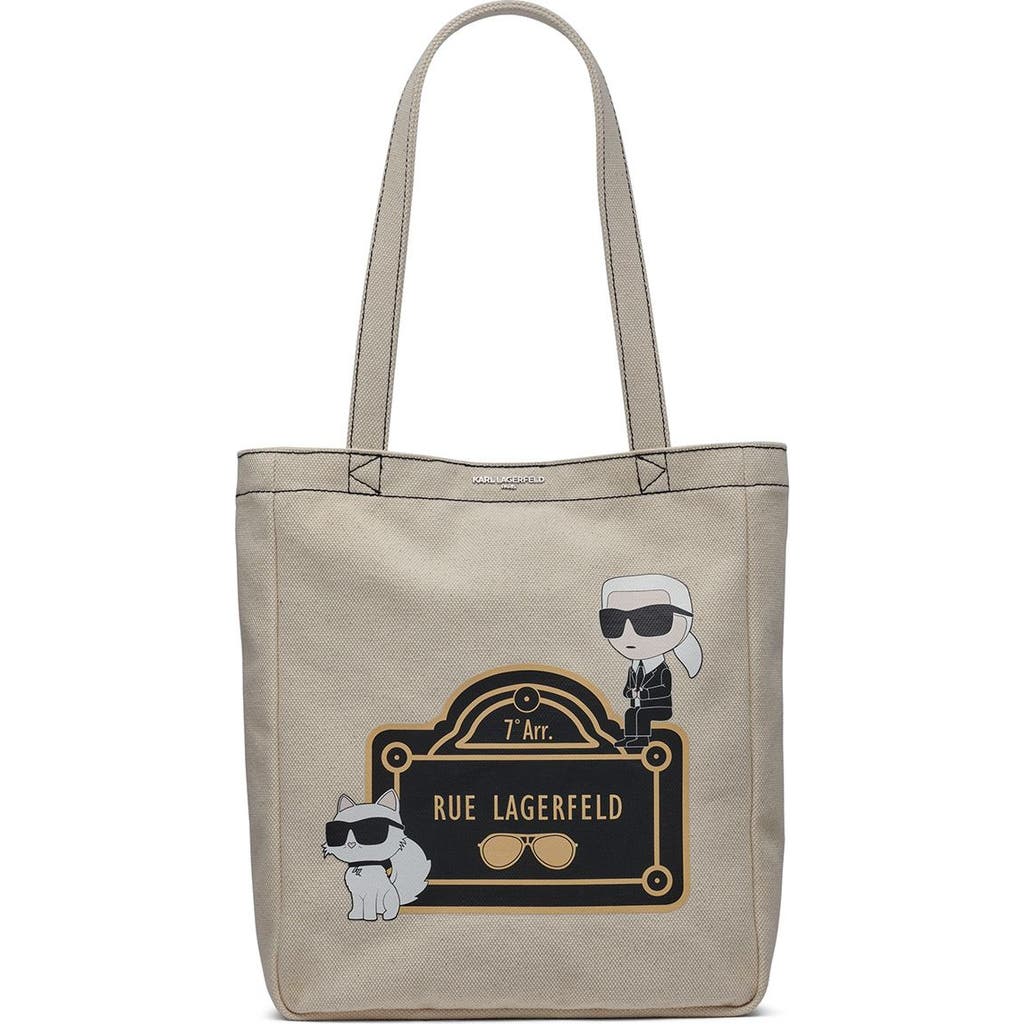Karl Lagerfeld Paris Cannes Tote In Natural/black Combo