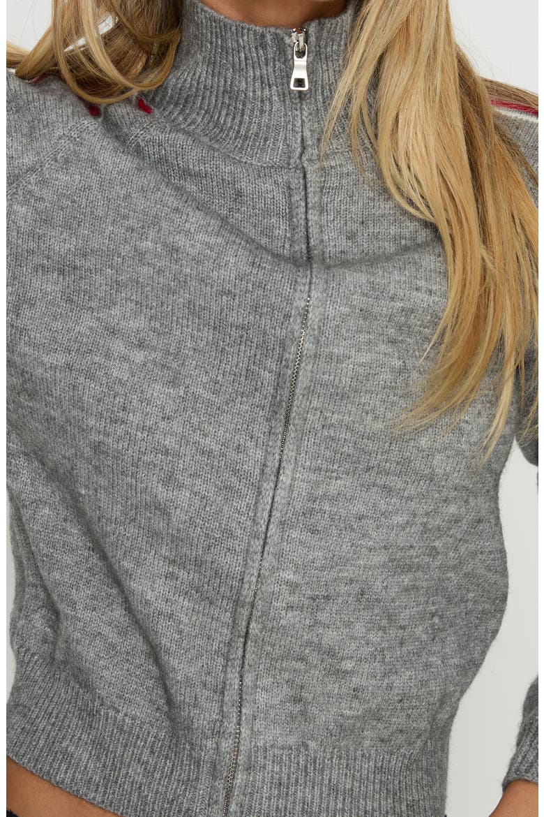 Caysey Front Zip Sweater, Alternate, color, GREY