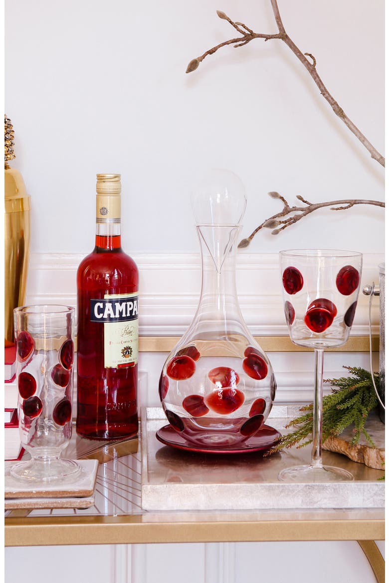Drop Wine Glass, Alternate, color, RED
