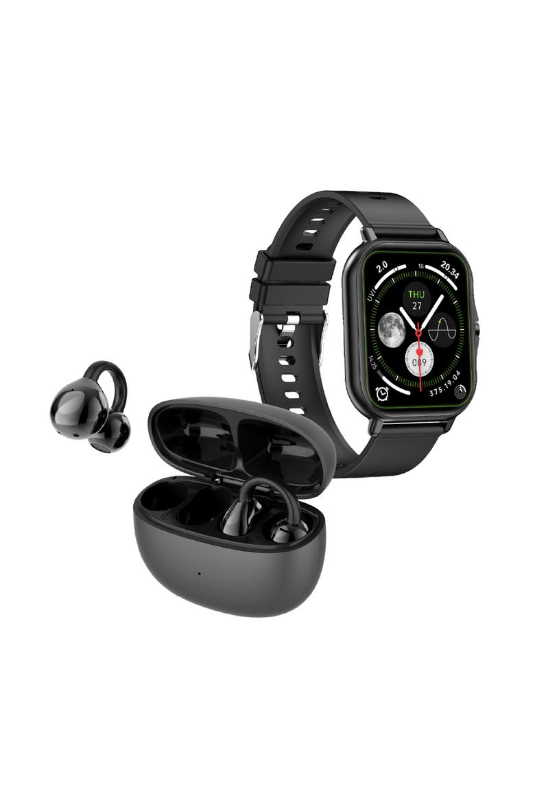 Lifestyle Set Earbuds & Bluetooth Smart Watch, Main, color, Black