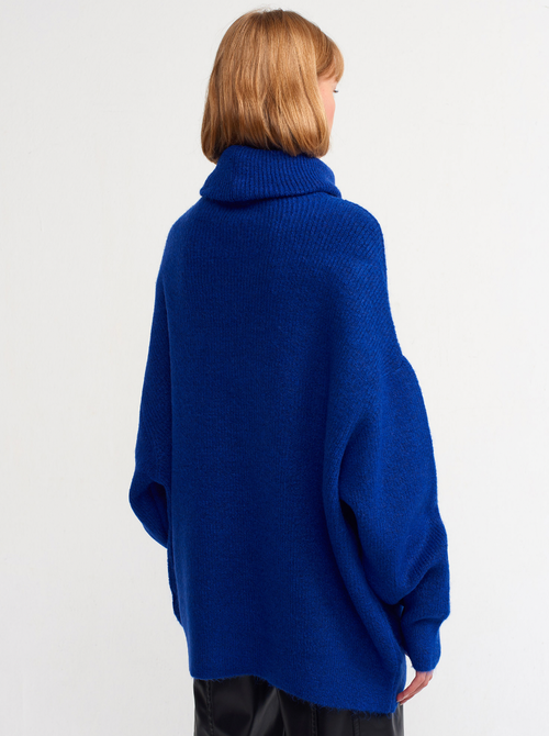 Le Fafo Olga Turtle Neck Sweater In Blue