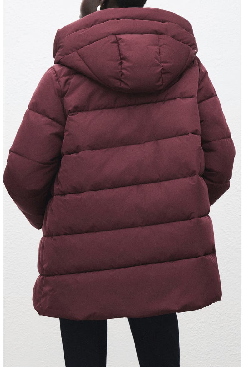 Water Repellent Hooded Puffer Coat, Alternate, color, DARK RED