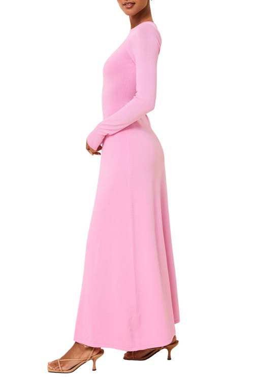 Solid & Striped The Dora Long Sleeve Maxi Dress In Pink